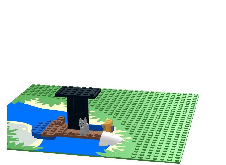 The dog's river raft from BrickLink Studio [BrickLink]
