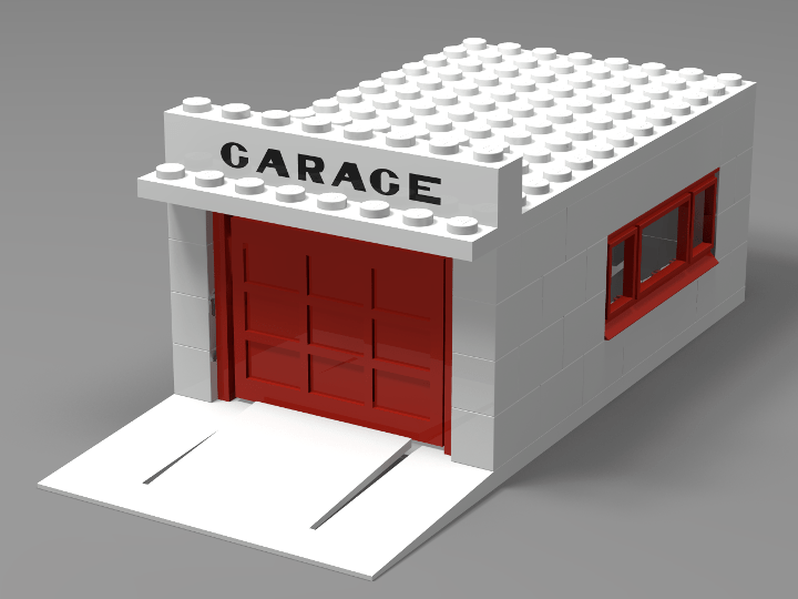 1955 Lego Set 12362 Garage from BrickLink Studio [BrickLink]