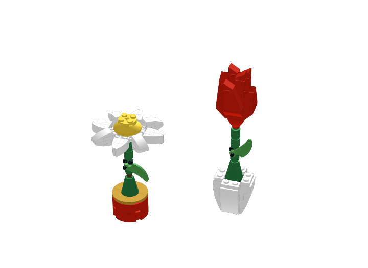 LEGO Flower Display 40187 from BrickLink Studio [BrickLink]
