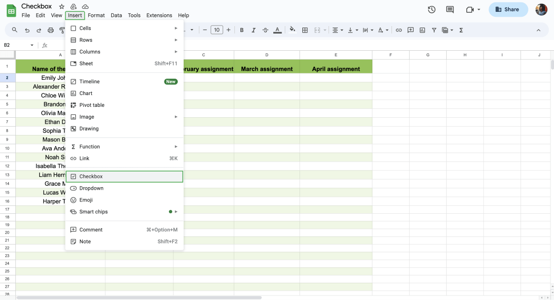 How to make checkboxes in Google Sheets (stepbystep guide) forms.app