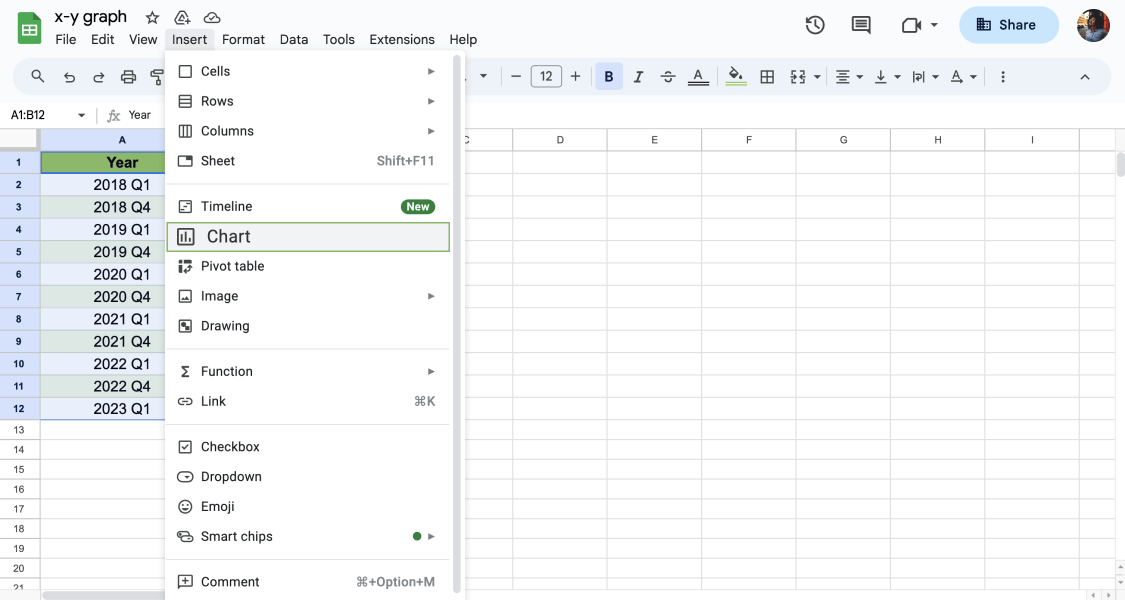 How to make an xy graph in Google Sheets (Step by step) forms.app