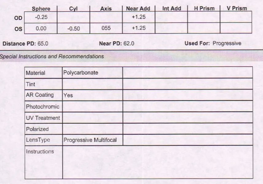 I’m trying to fill out prescription to order glasses and I have 2 PD