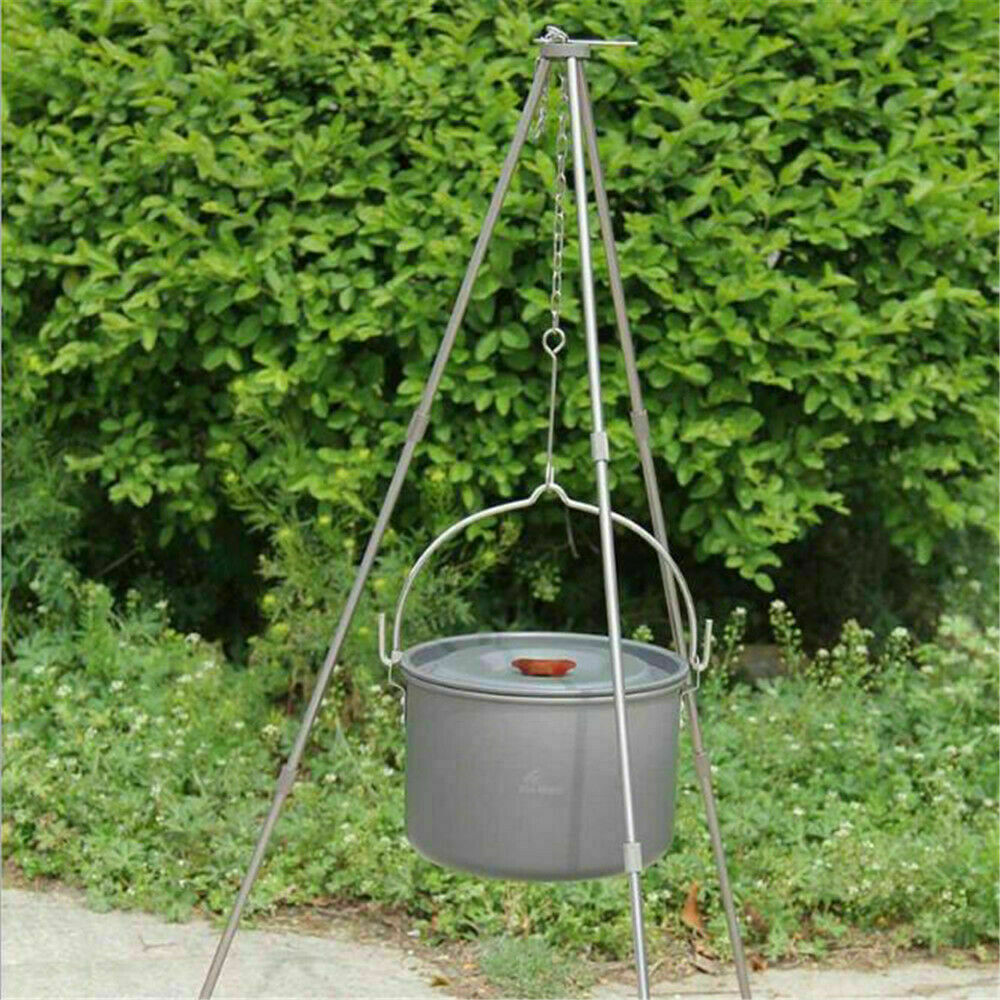 Outdoor Camping Fire Dutch Oven Cooking Tripod Hanging Holder Pot
