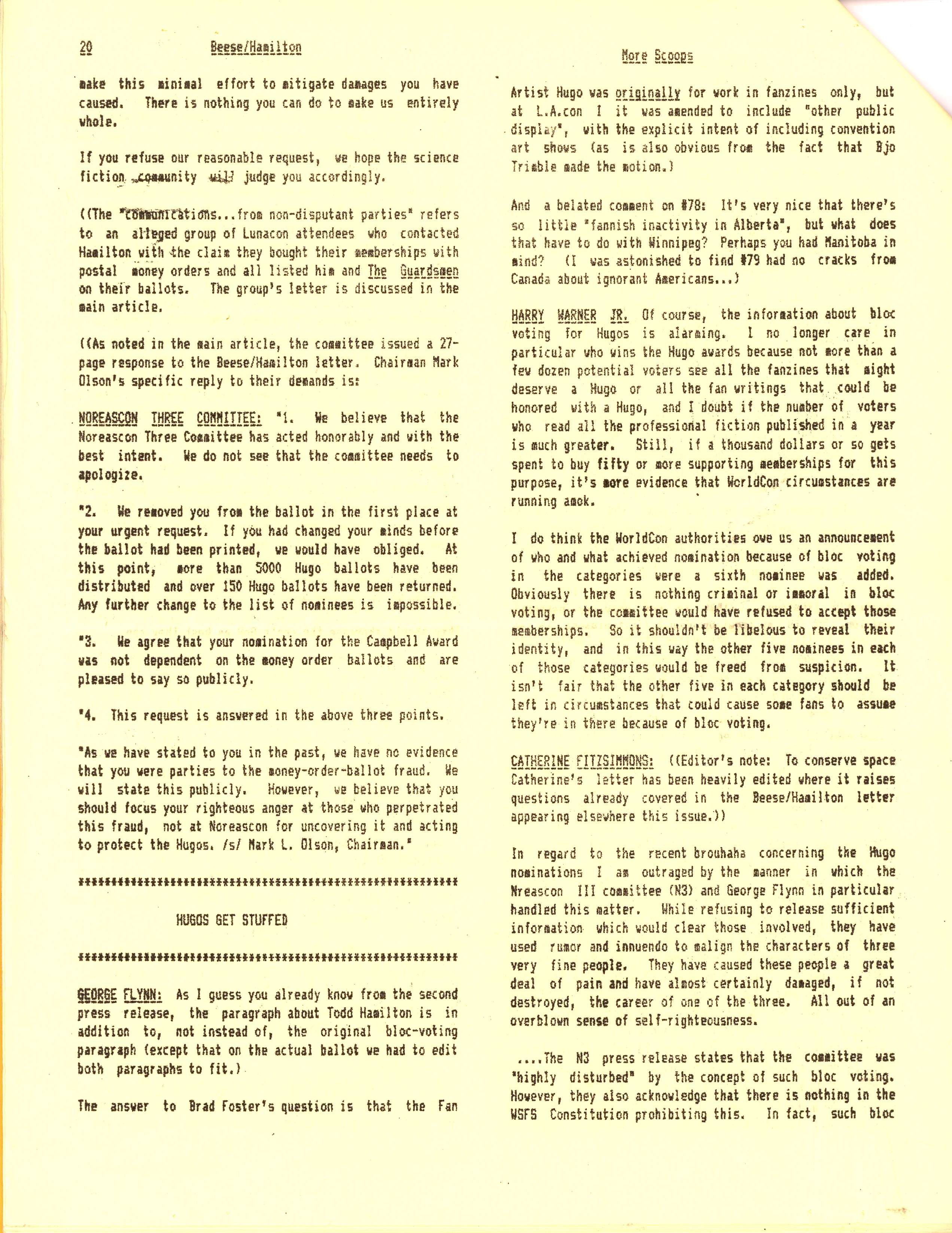 Source Materials About the 1989 Hugo Controversy File 770