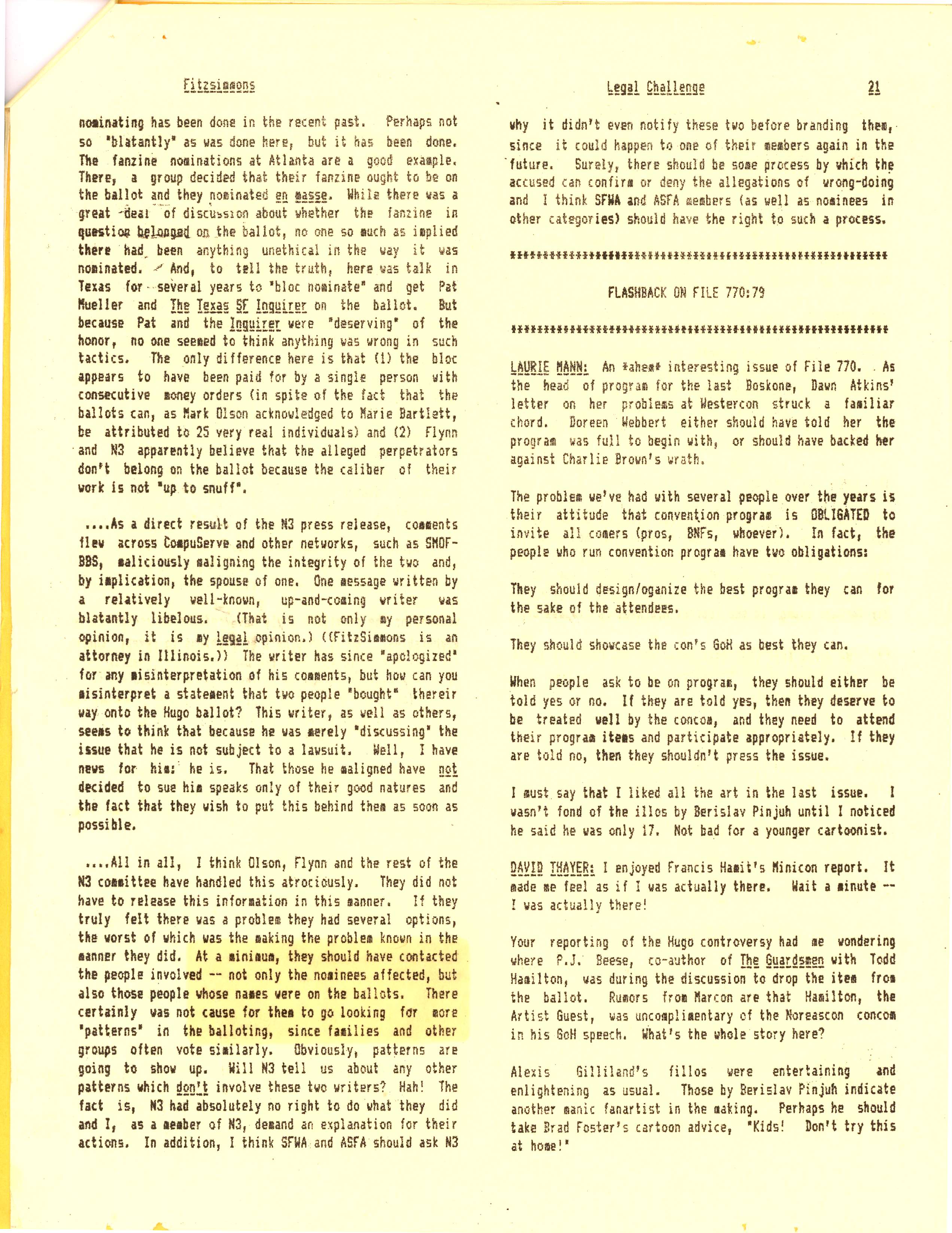Source Materials About the 1989 Hugo Controversy File 770