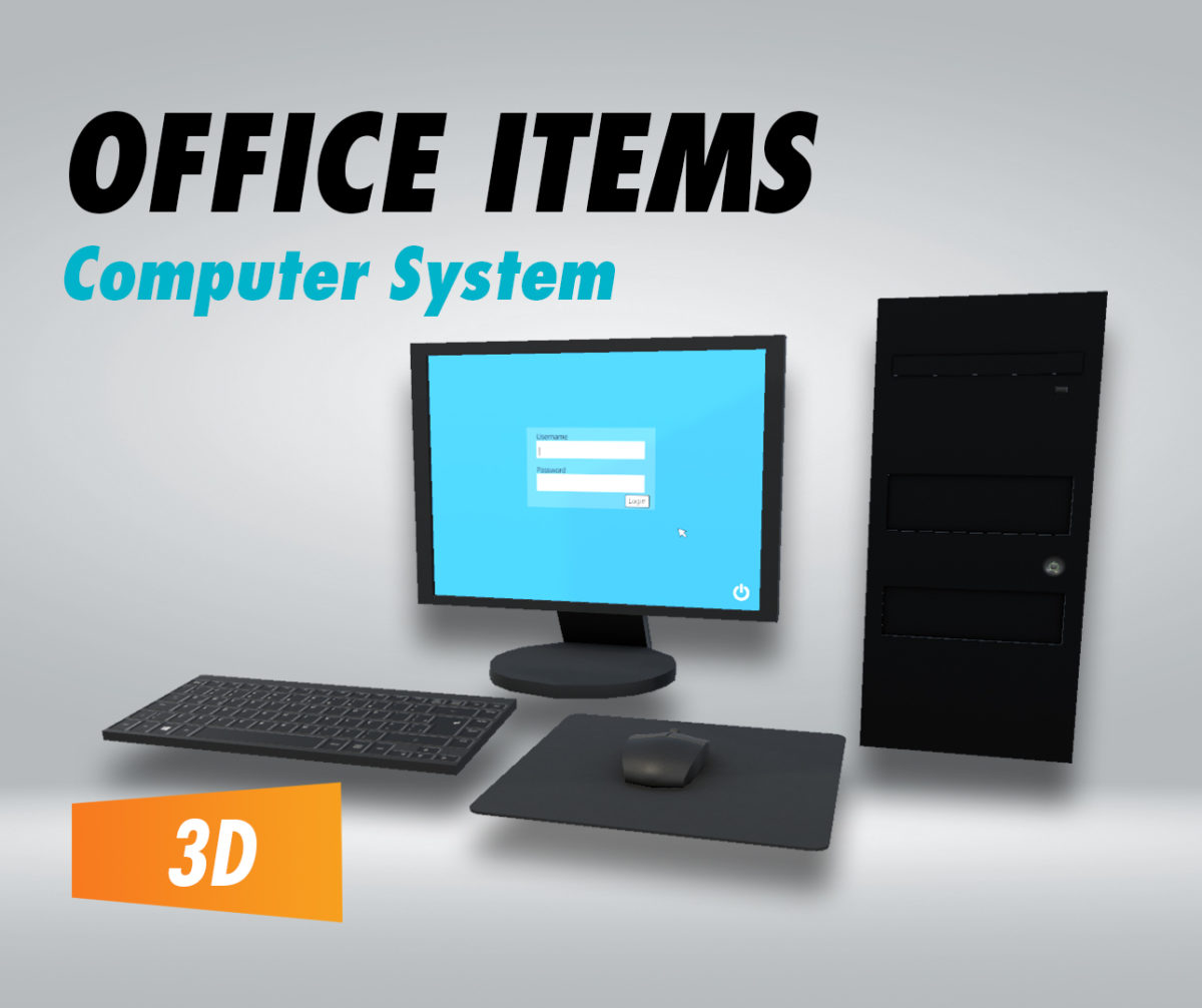 Office Items Computer System Filebase for Unity