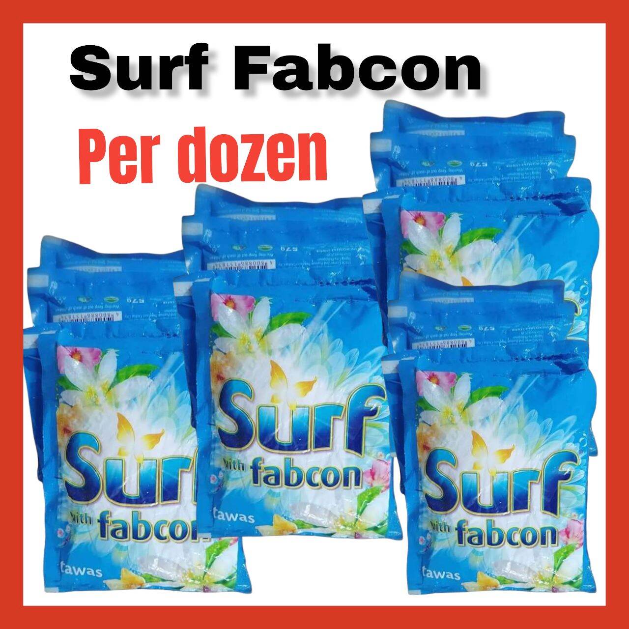 Surf Powder Detergent 12Sachets Blue Red Pink Yellow Violet Green White