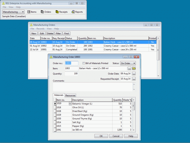 BS1 Enterprise with Manufacturing 2017.5 on FileCart