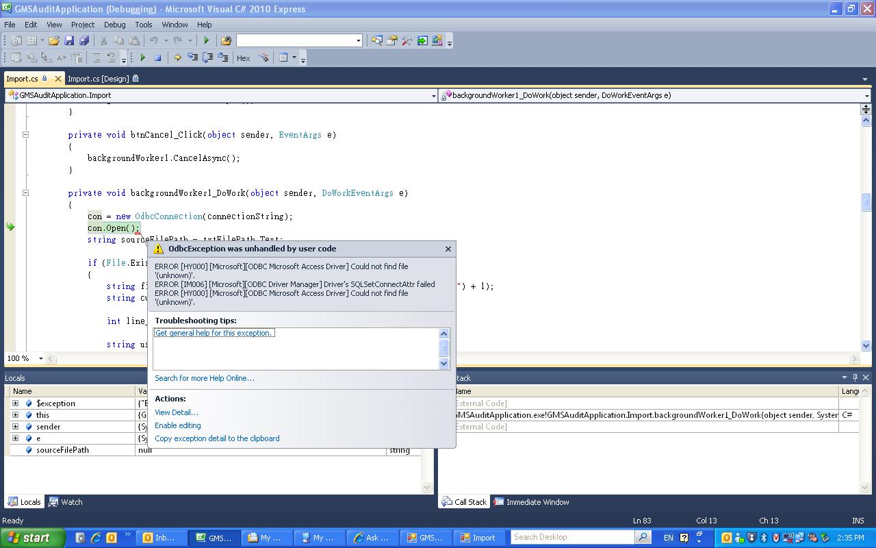Solved C ODBC Microsoft Access Driver] Could not find file '(unknown