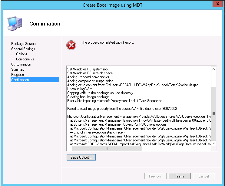 SCCM 2012 MDT error 80070002 Solutions Experts Exchange