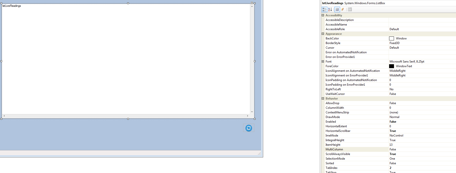 Solved How to get a get the horizontal scroll bar in a listbox control