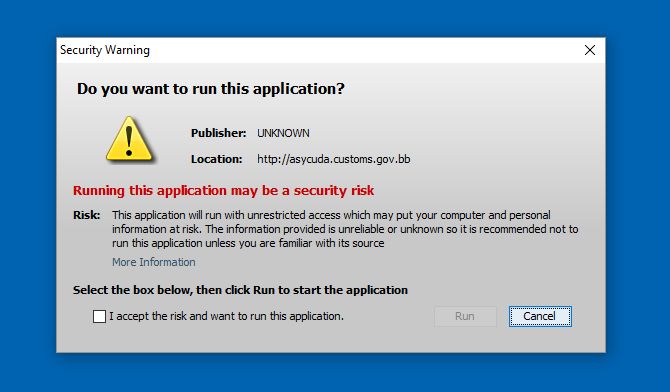 Solved How to Disable the Java Security Warning Window Experts Exchange