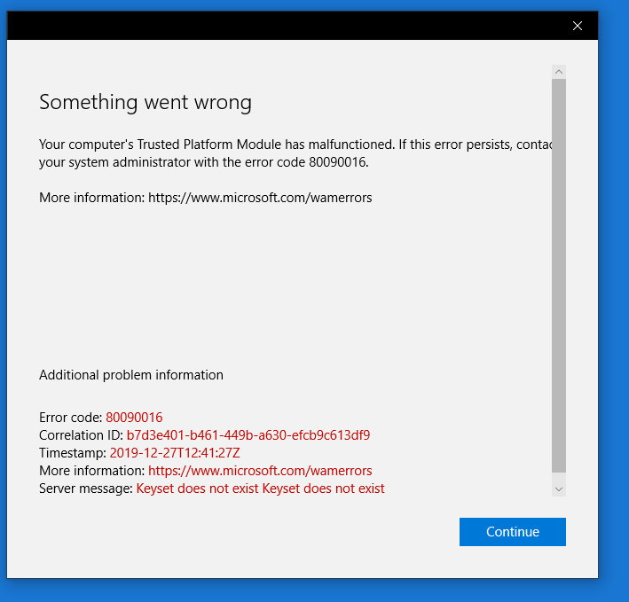 Solved Something went wrong, your computers trusted platform module