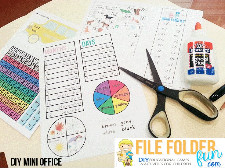 Mini Office Printables File Folder Fun