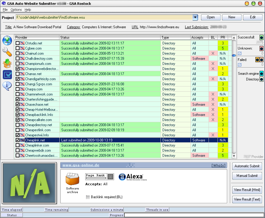 FileGets GSA Auto Website Submitter Screenshot GSA Website Submitter