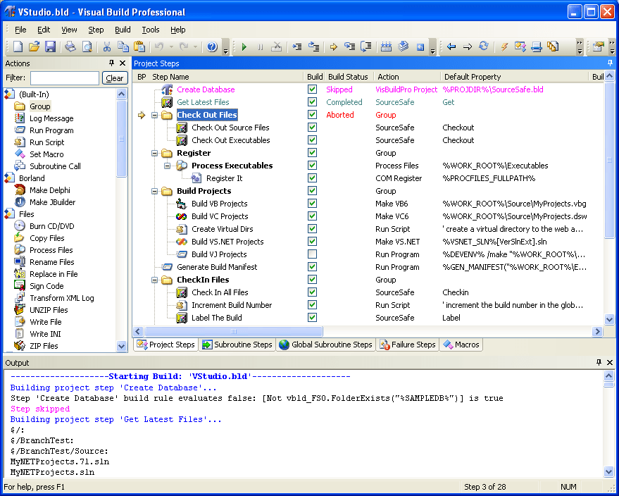FileGets Visual Build Professional Screenshot Visual