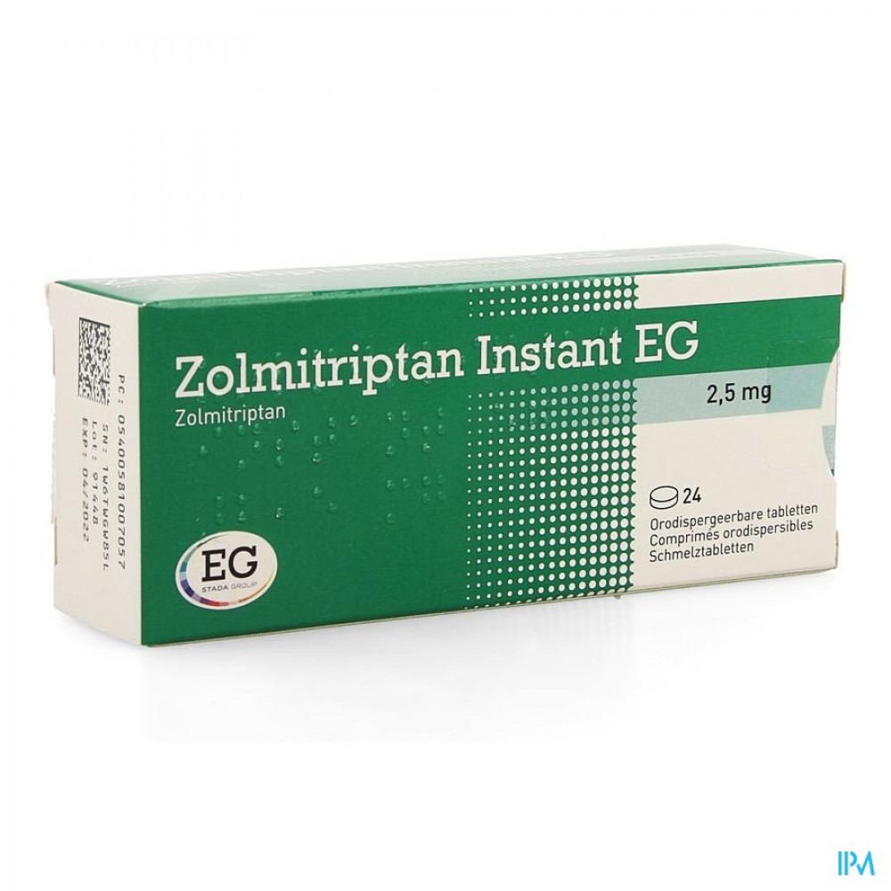 Zolmitriptan Instant EG 2,5Mg Tabl Orodisp 24 Apotheek Vanderhaegen