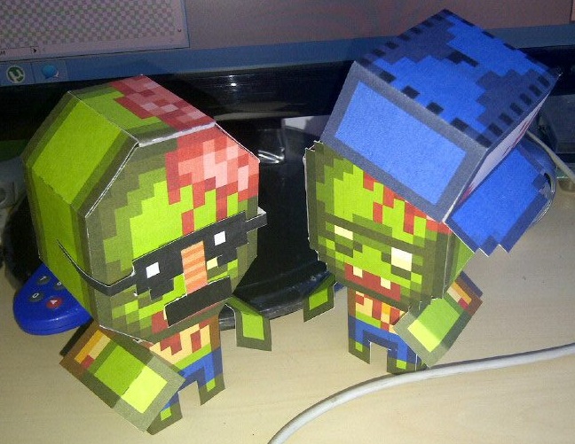 Minecraft Papercraft Zombie With Armor