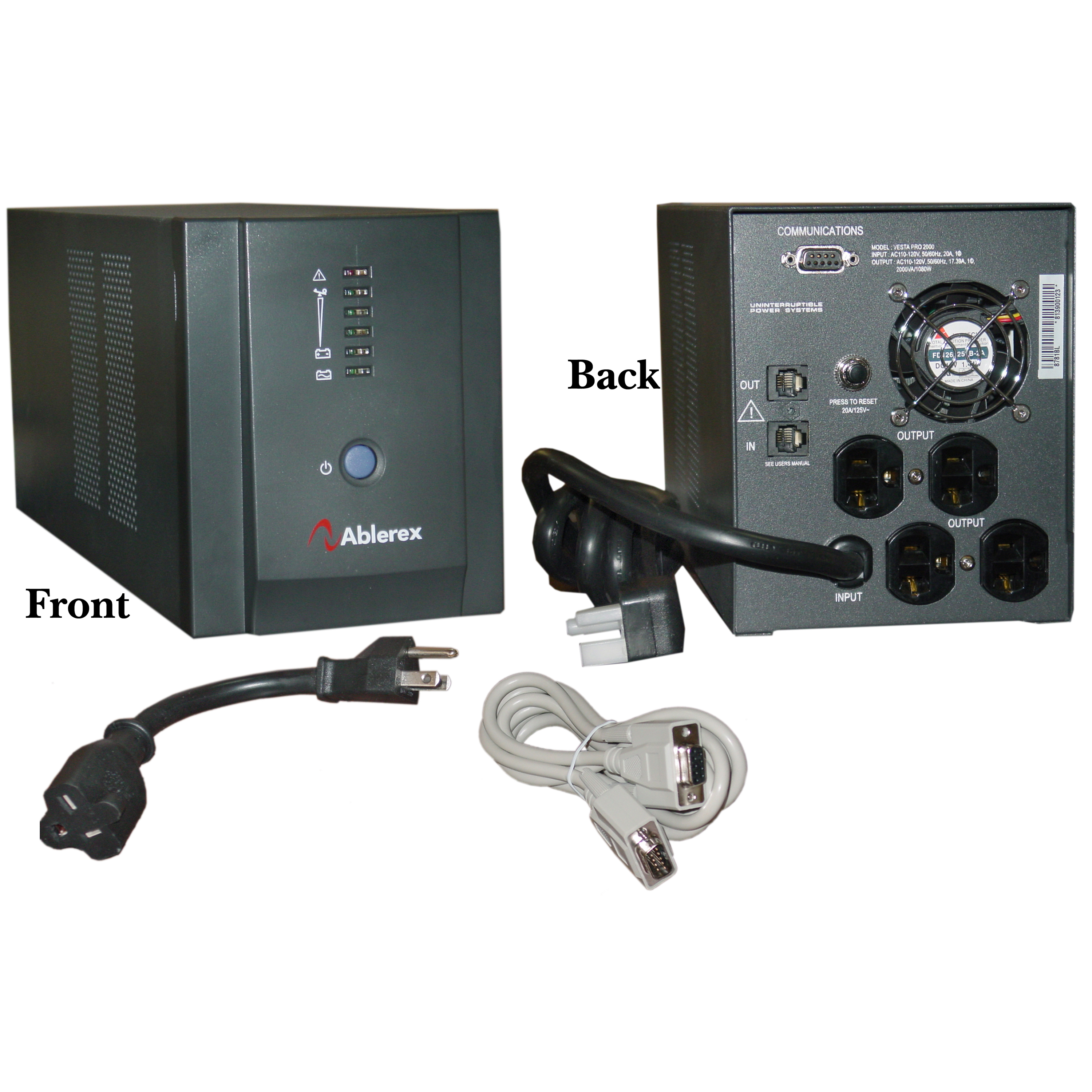 Black, Vesta Pro 2000 UPS, 2000 VA / 1080 Watt