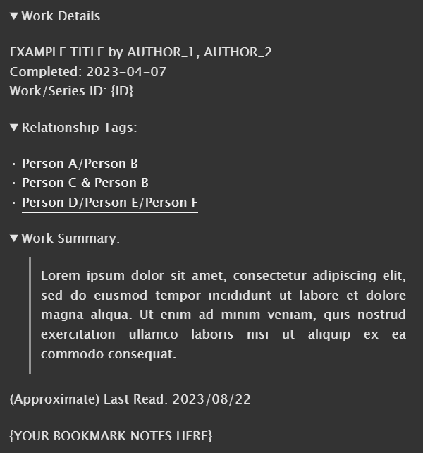 w4tchdoge's AO3 Bookmark Maker