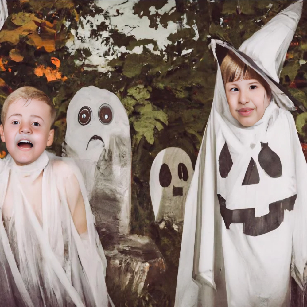 “Children in Halloween costumes old vintage photograph” r/dalle2