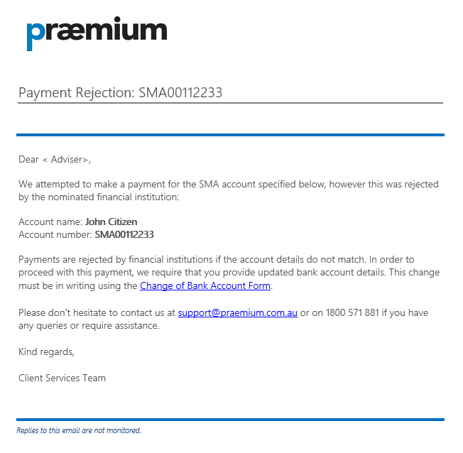 SMA Adviser and Investor Notifications Praemium Help Centre Australia