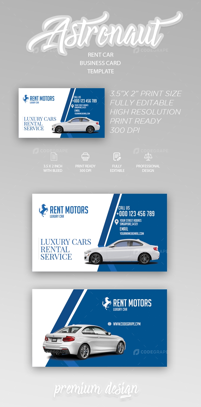 Rent A Car Business Card Templates Prints CodeGrape