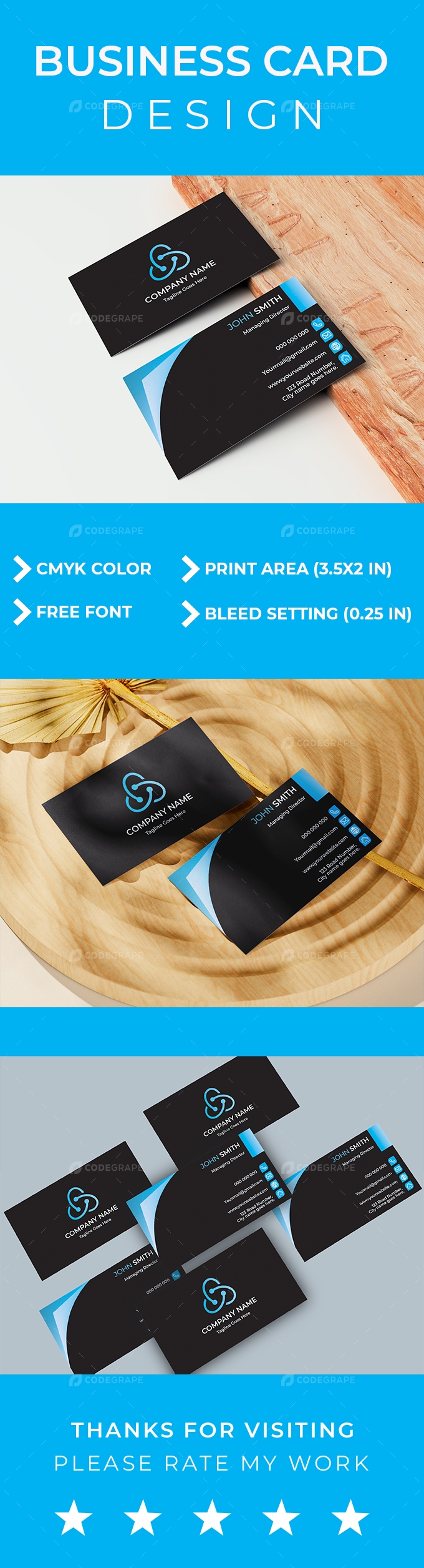 Modern Business Card Design Prints CodeGrape