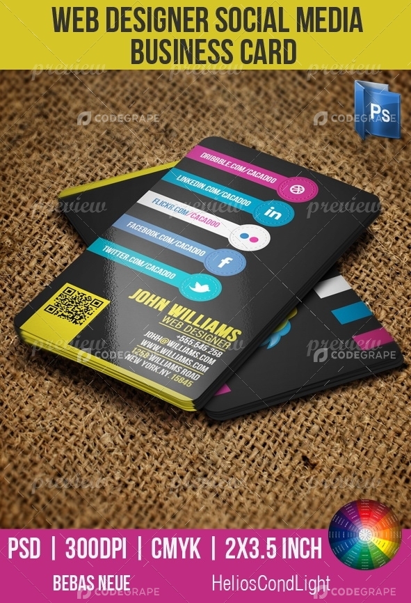  Designer Social Media Business Card Print CodeGrape