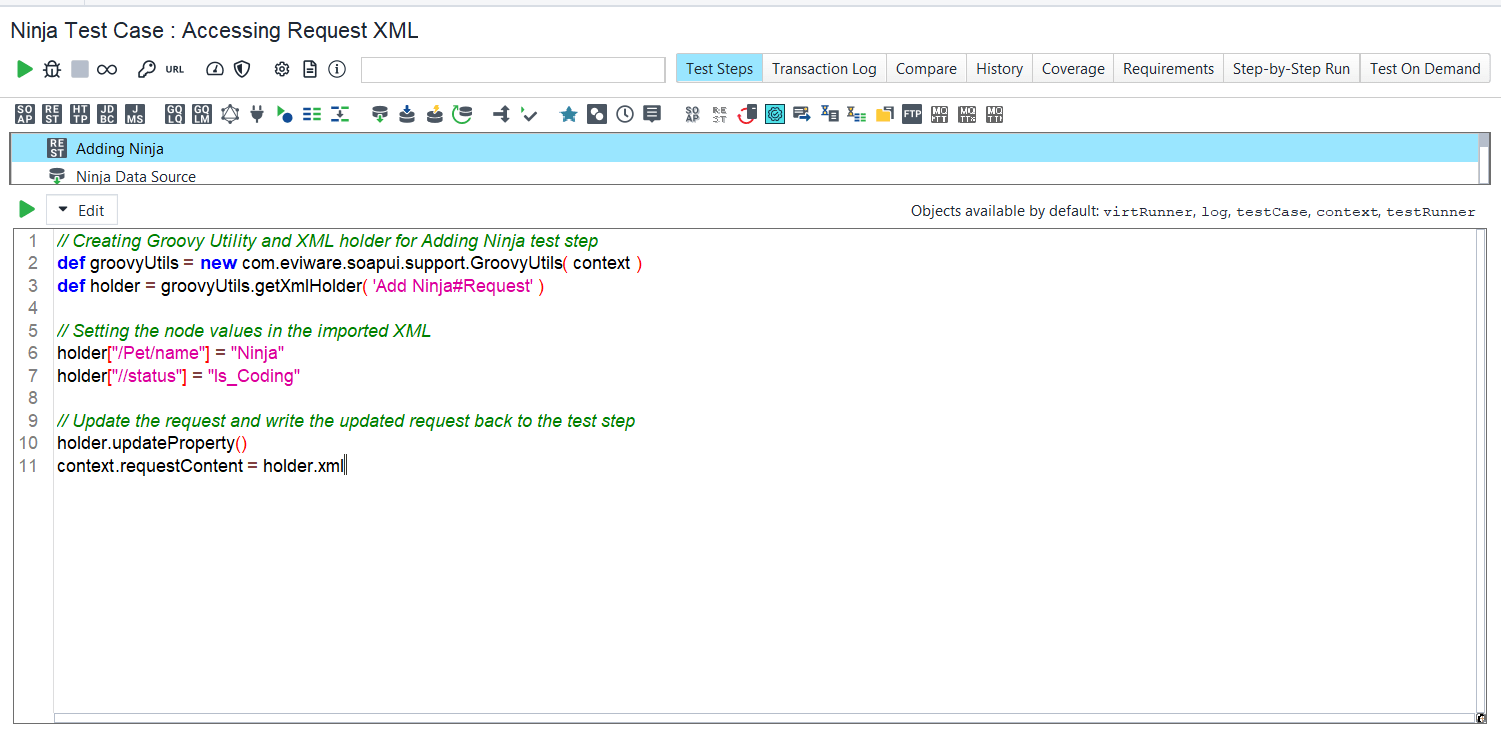 Access samples in Ready API Naukri Code 360