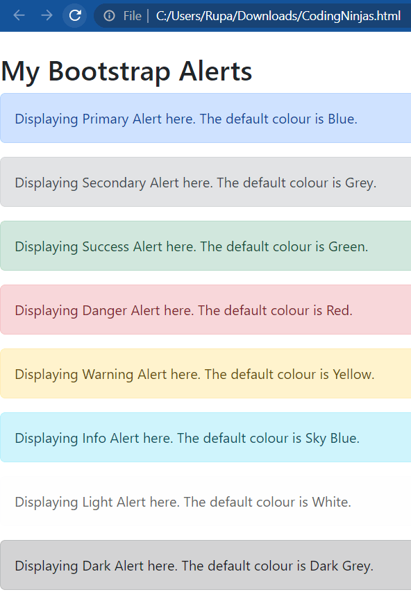 Bootstrap Alerts Coding Ninjas