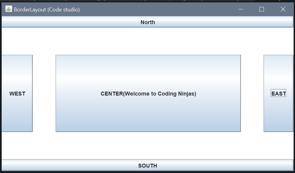 BorderLayout In Java Coding Ninjas