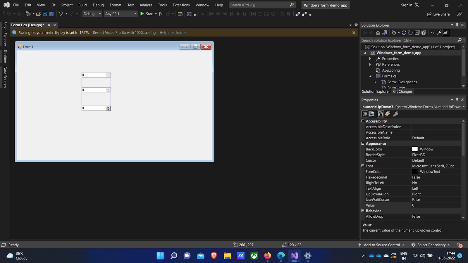 C NumericUpDown Class. Coding Ninjas
