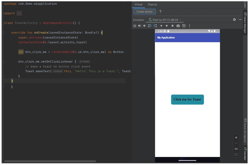Toast in Kotlin Naukri Code 360
