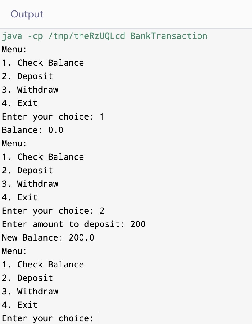 Menu Driven Program in Java Coding Ninjas