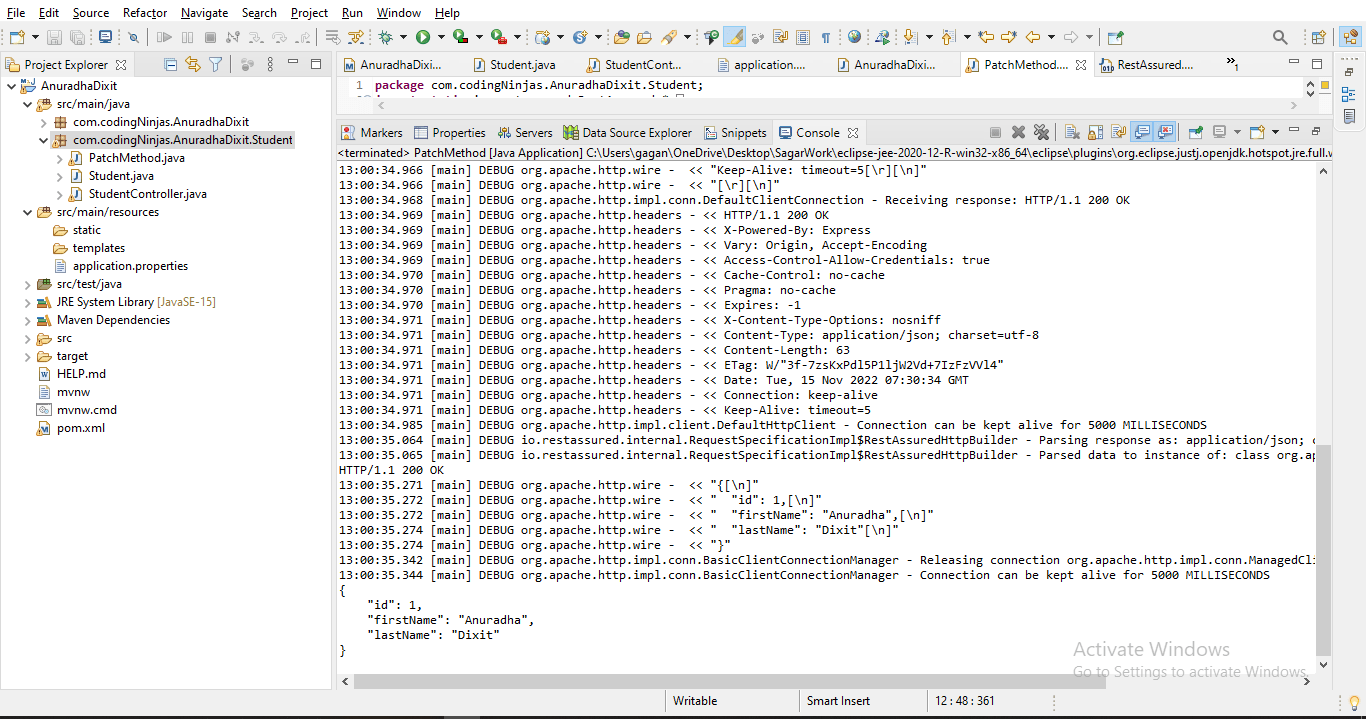 Let’s Write First PATCH Request in REST Assured Naukri Code 360