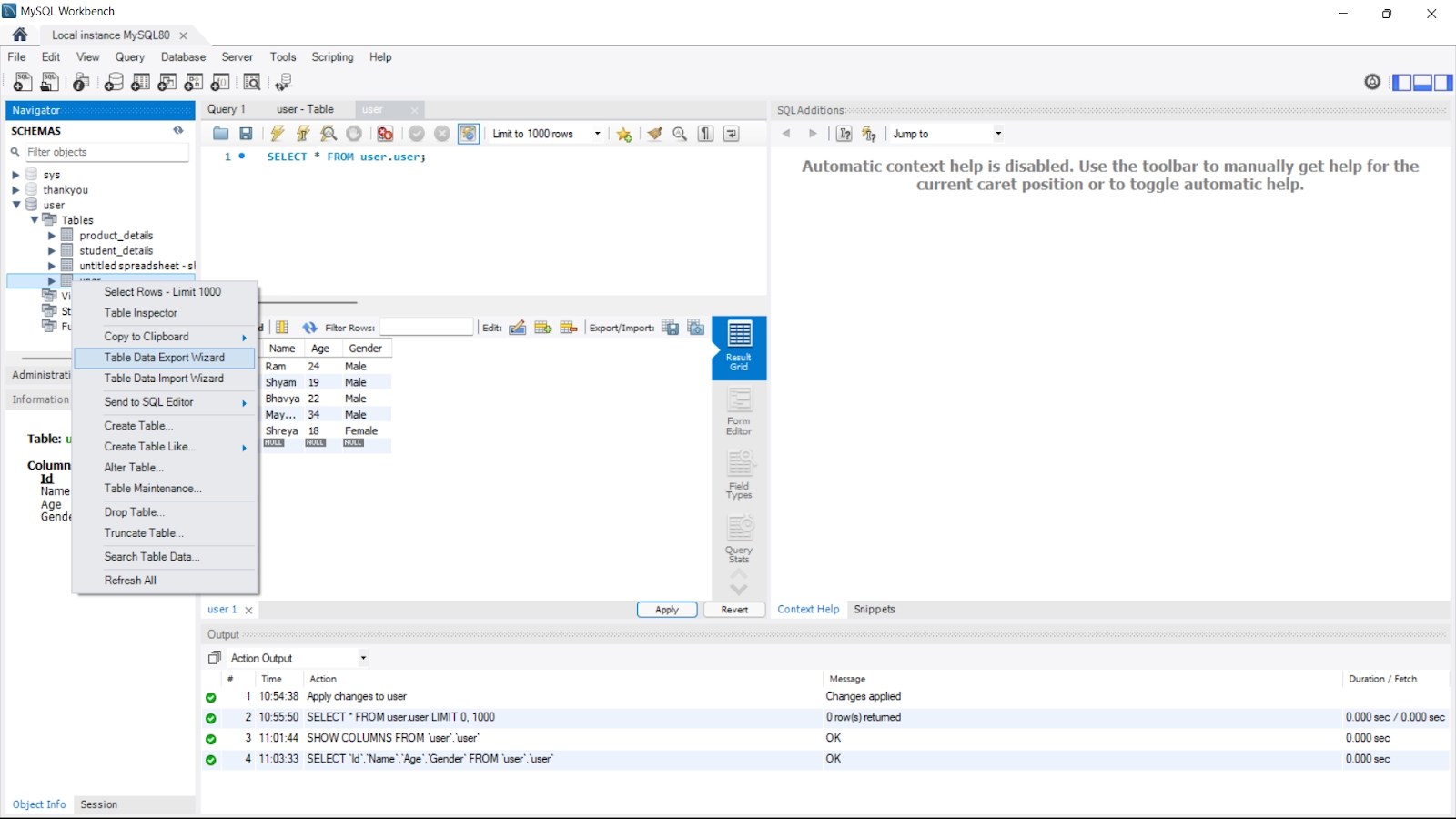 MySQL Export Table to CSV Naukri Code 360