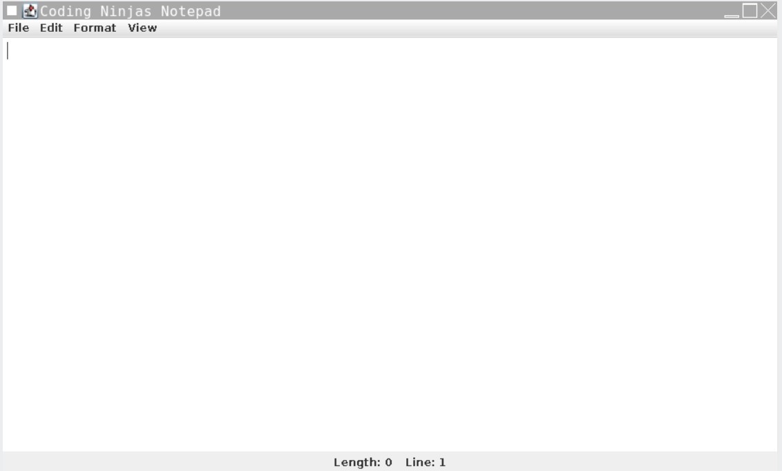 Notepad in Java Coding Ninjas