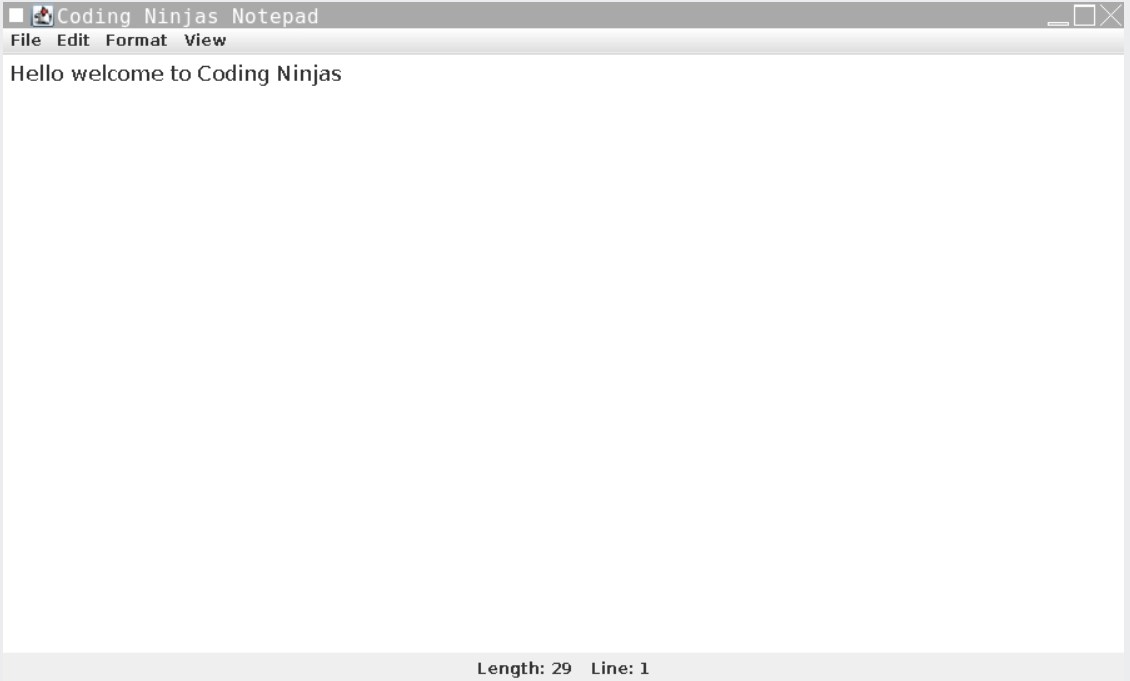 Notepad in Java Coding Ninjas