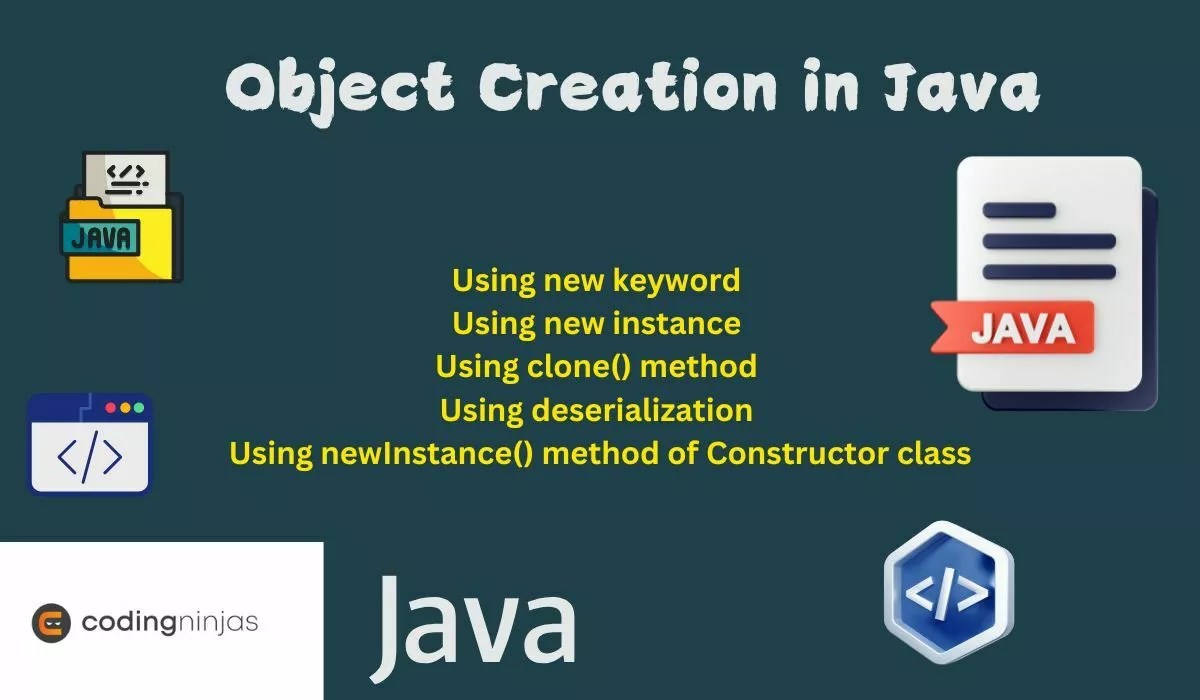 Different Methods of Object Creation in Java Naukri Code 360