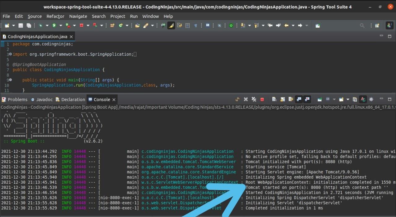 Spring Tool Suite Coding Ninjas