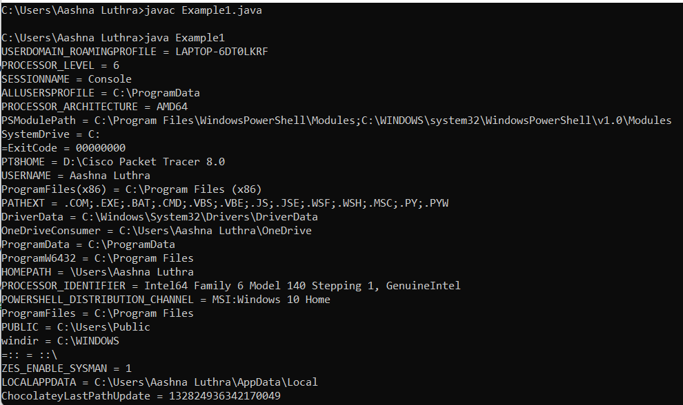 Java system getenv Coding Ninjas