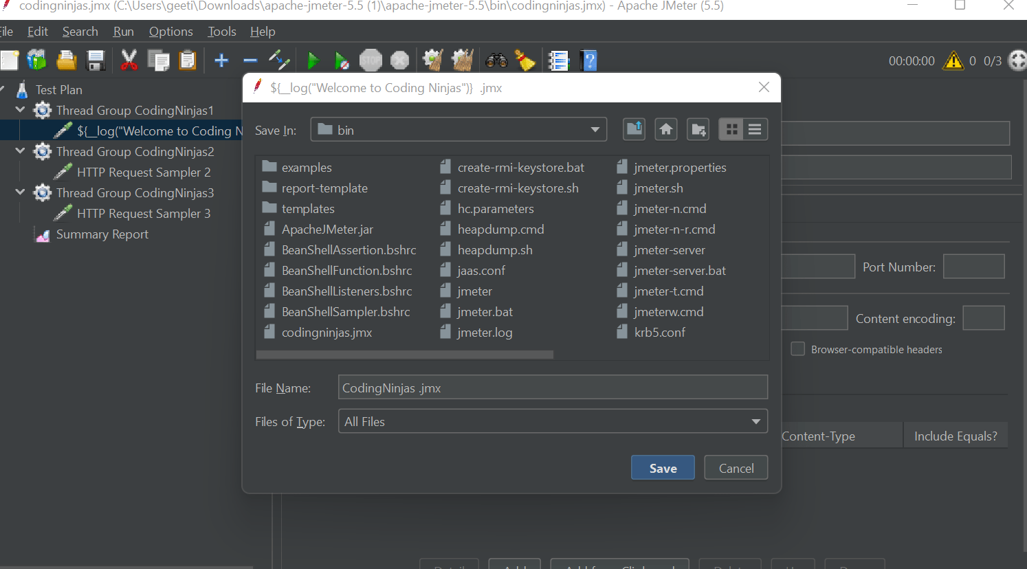JMeter, Functions Coding Ninjas