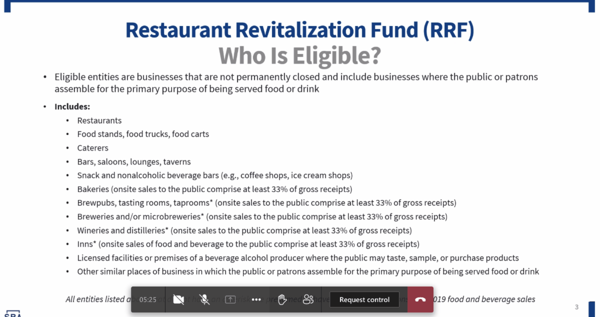 Restaurant Revitalization Fund