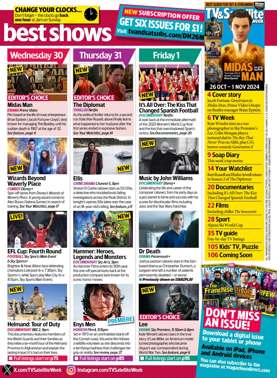 TV & Satellite Week Magazine 26 Oct 2024 Subscriptions Pocketmags