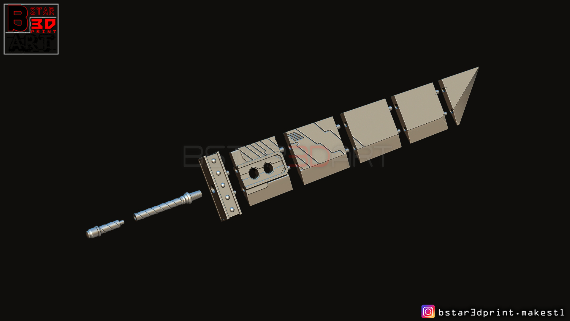 Download STL file Buster Sword Cloud Final Fantasy VII Remake • 3D