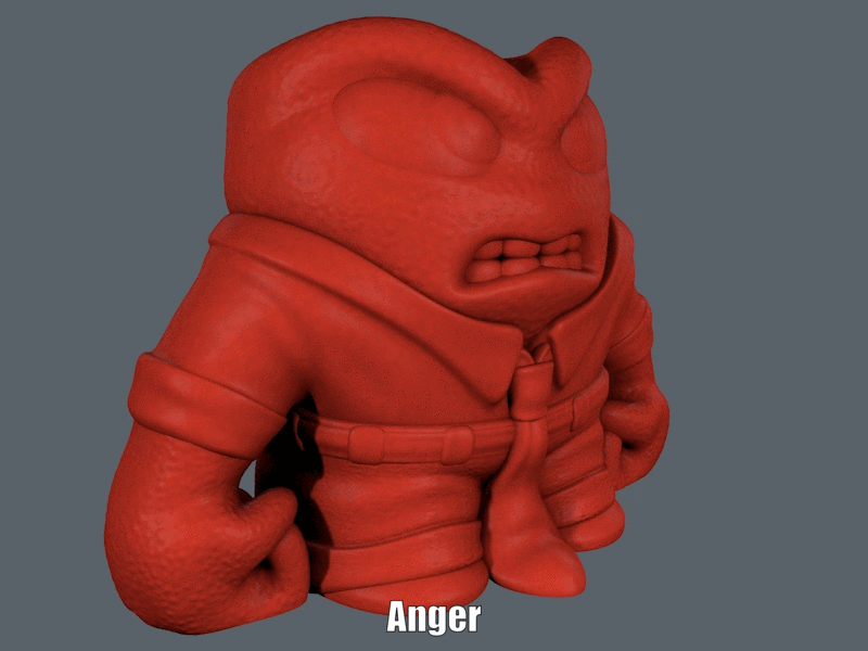 Download free STL file Anger (Easy print no support