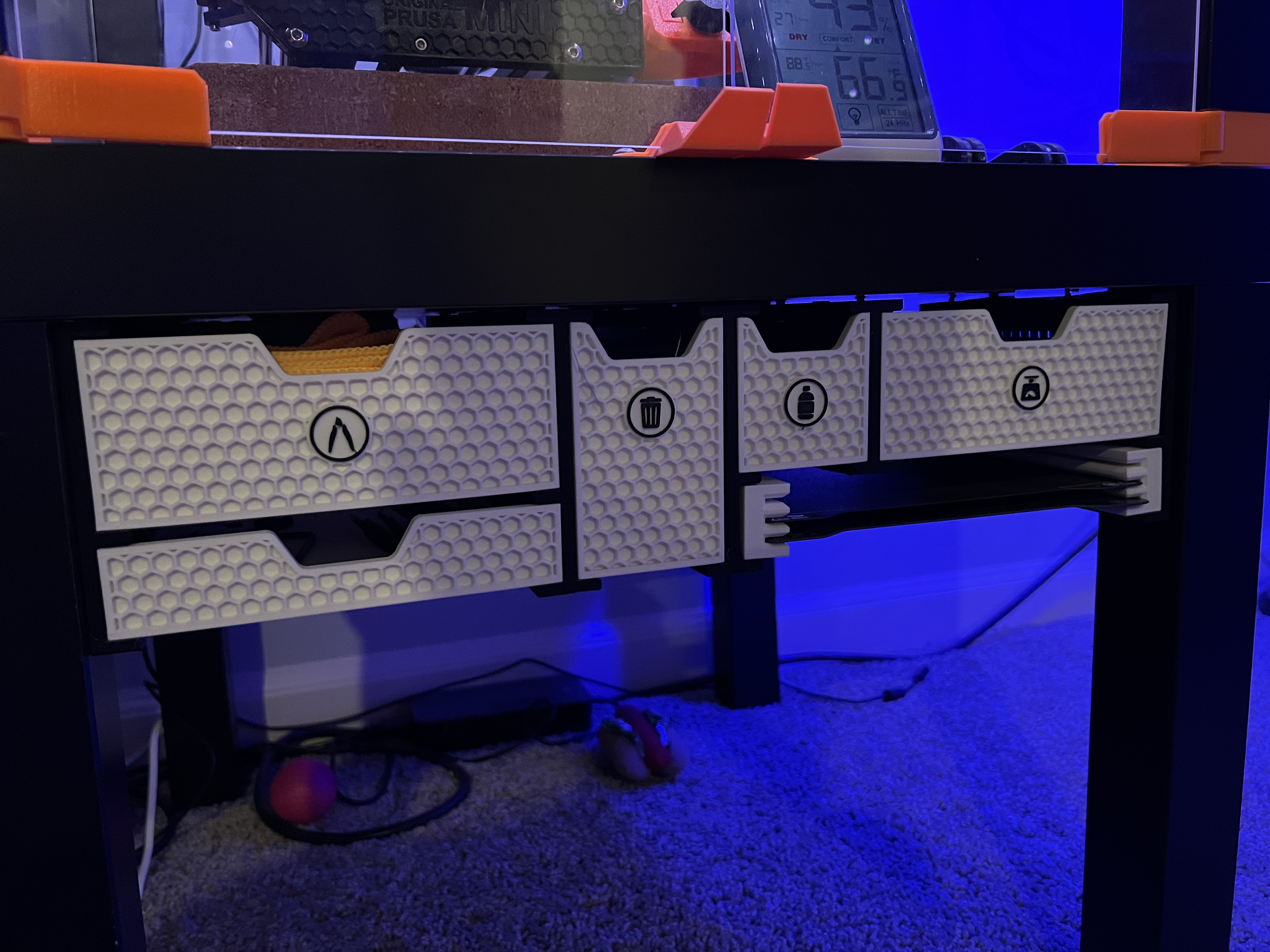 3D printer Printer Drawers For Ikea Lack Table • made with Prusa Mini +・Cults