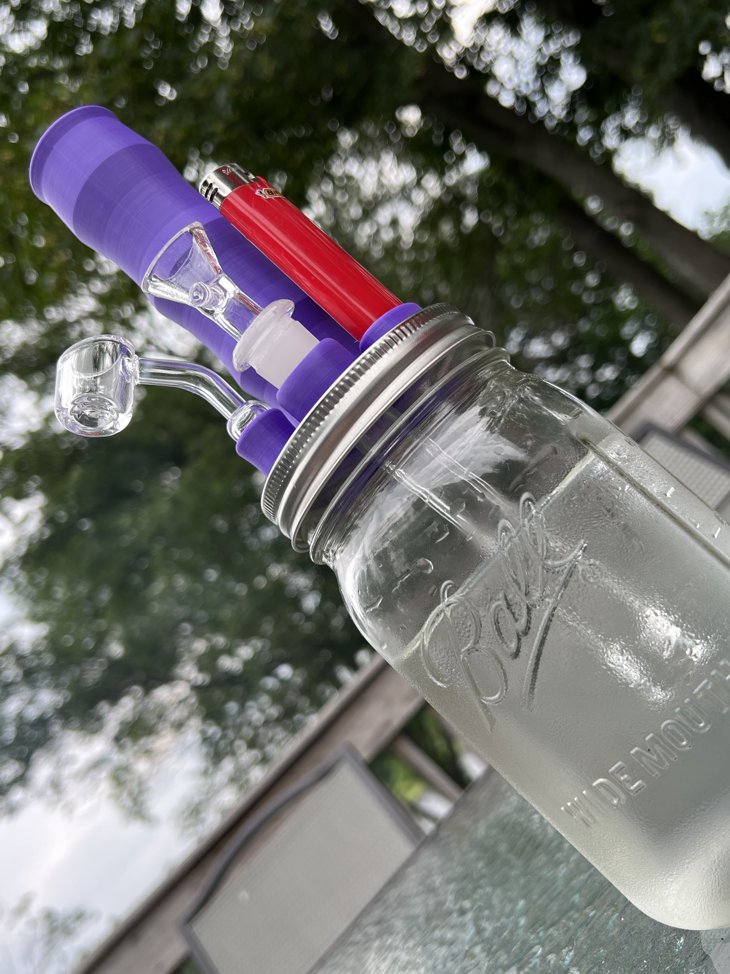 Archivo STL Jar O' Fun Adaptador Mason Jar Bong・Objeto imprimible en