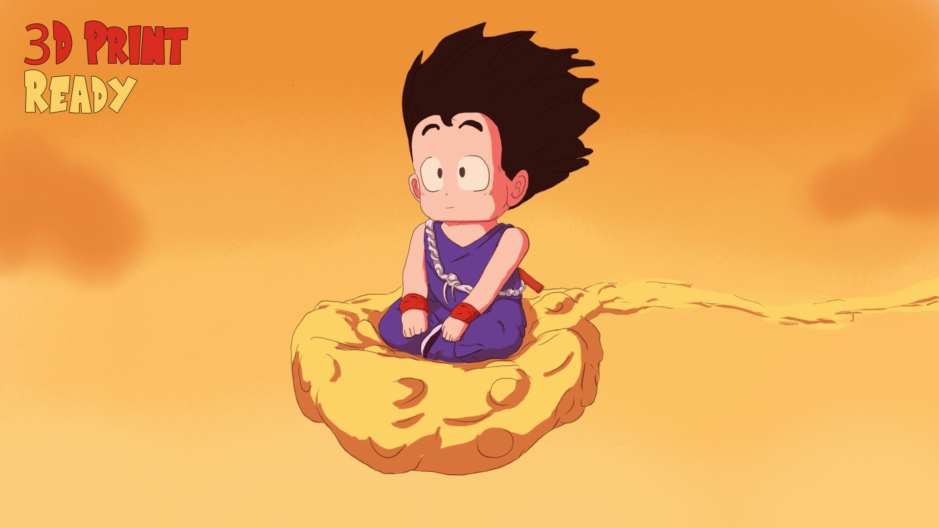 STL file Original Goku on a Nimbus・Model to download and 3D print・Cults